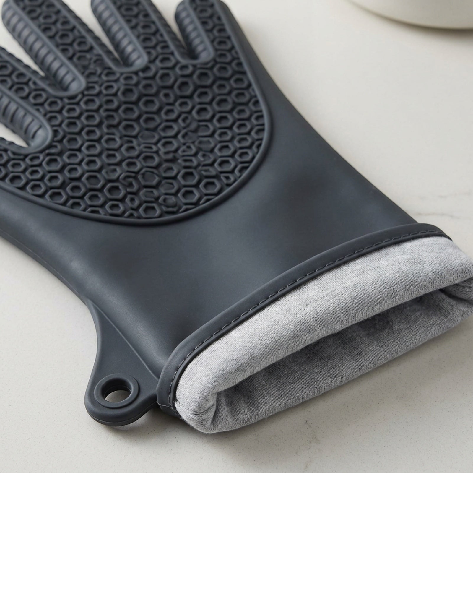 Zovon Five-Finger Silicone Oven Glove Pair 36 cm Charcoal - Detail view