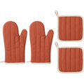 Zovon Oven Mitt and Pot Holder Set of 4 Terracotta - Product view
