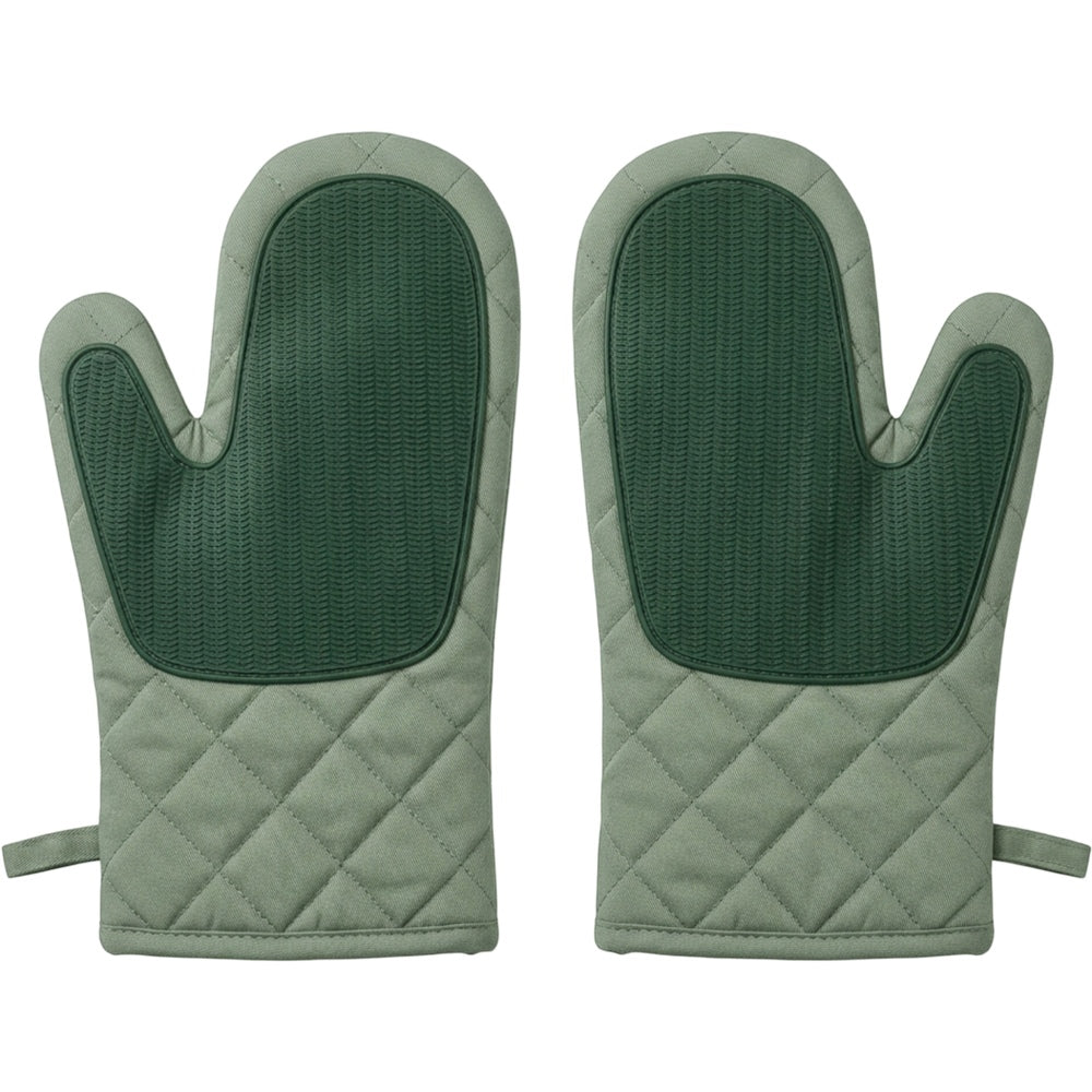 Zovon Quilted Oven Mitt Pair 32 cm Sage Green - Product view