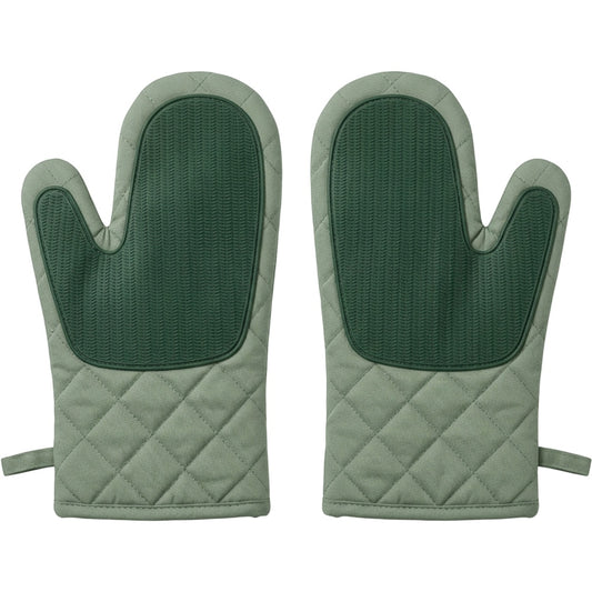 Zovon Quilted Oven Mitt Pair 32 cm Sage Green - Product view