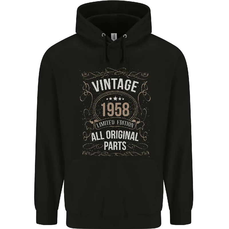 66th Birthday Limited Edition 1958 Mens 80% Cotton Hoodie