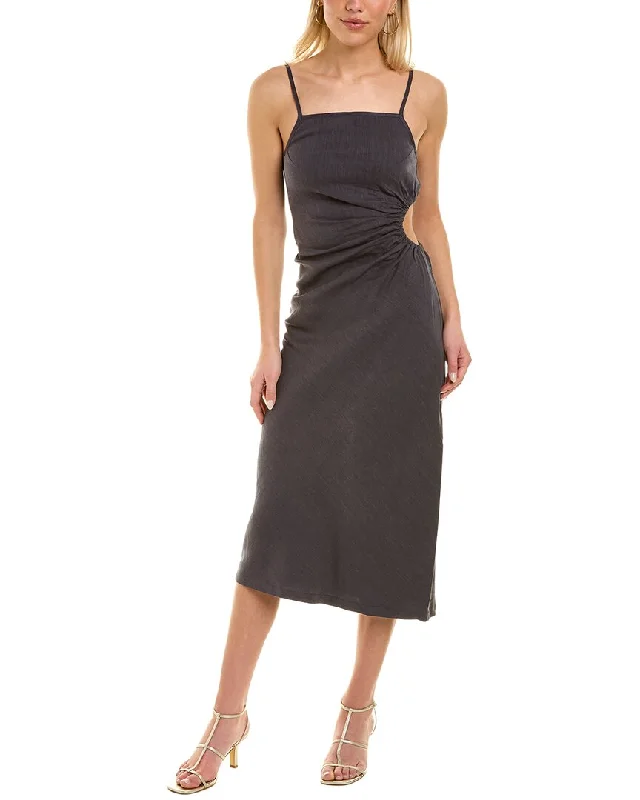 Monrow Linen-Blend Slip Dress