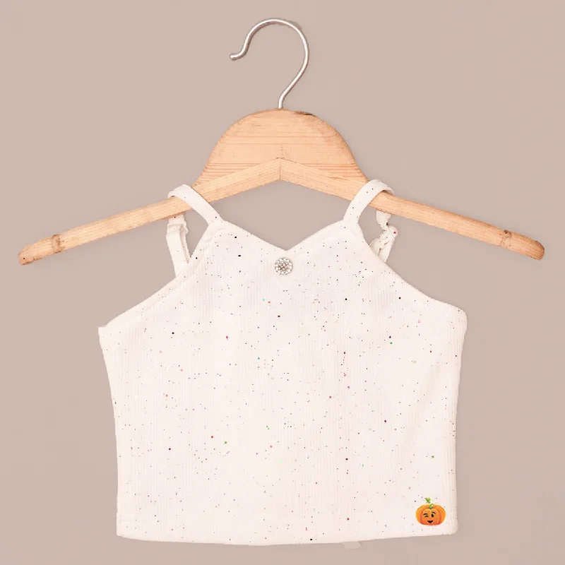 Sleeveless Cream Top for Girls