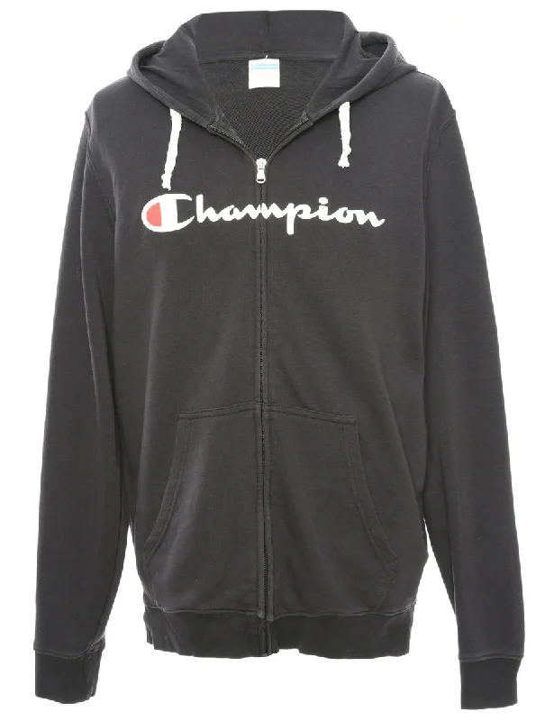 Black Champion Hooded Track Top - L