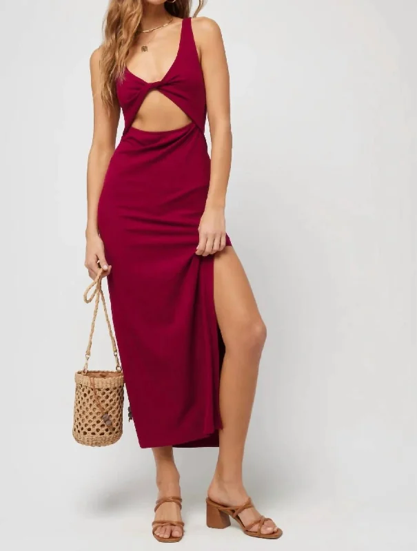 Nico Dress in Cabernet