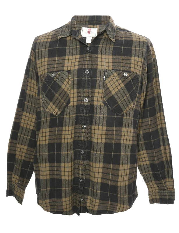 Brown Flannel Levi's Shirt - L