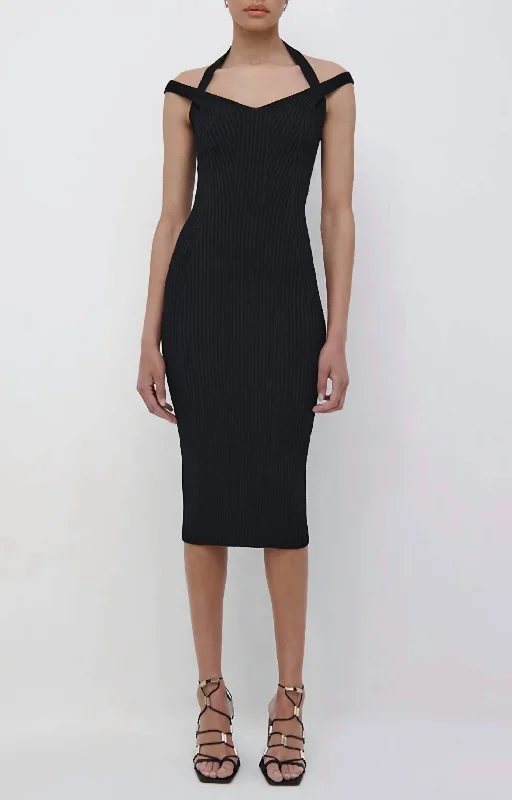 Miriam Midi Dress in Black