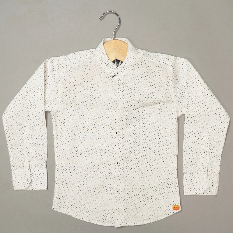 White Mandarin Collard Shirt for Boys