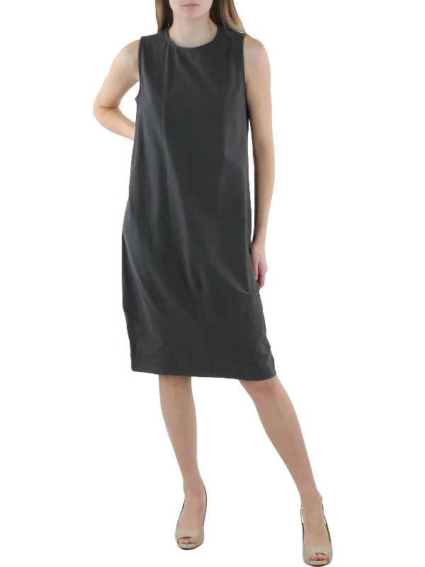 Lantern Womens Round Neck Sleeveless Shift Dress