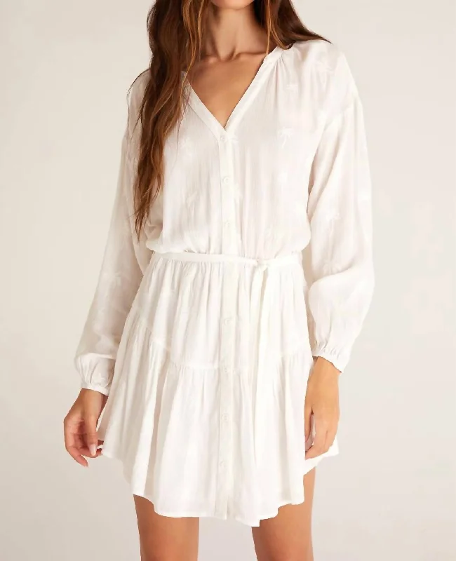 Easy To Love Palm Dress in White