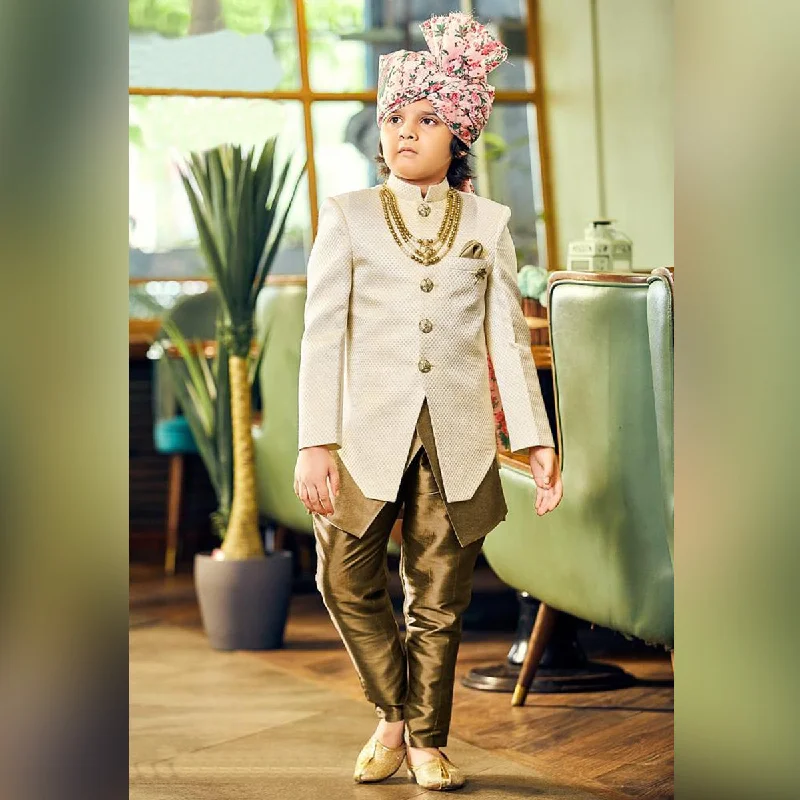 Cream Sherwani for Boys