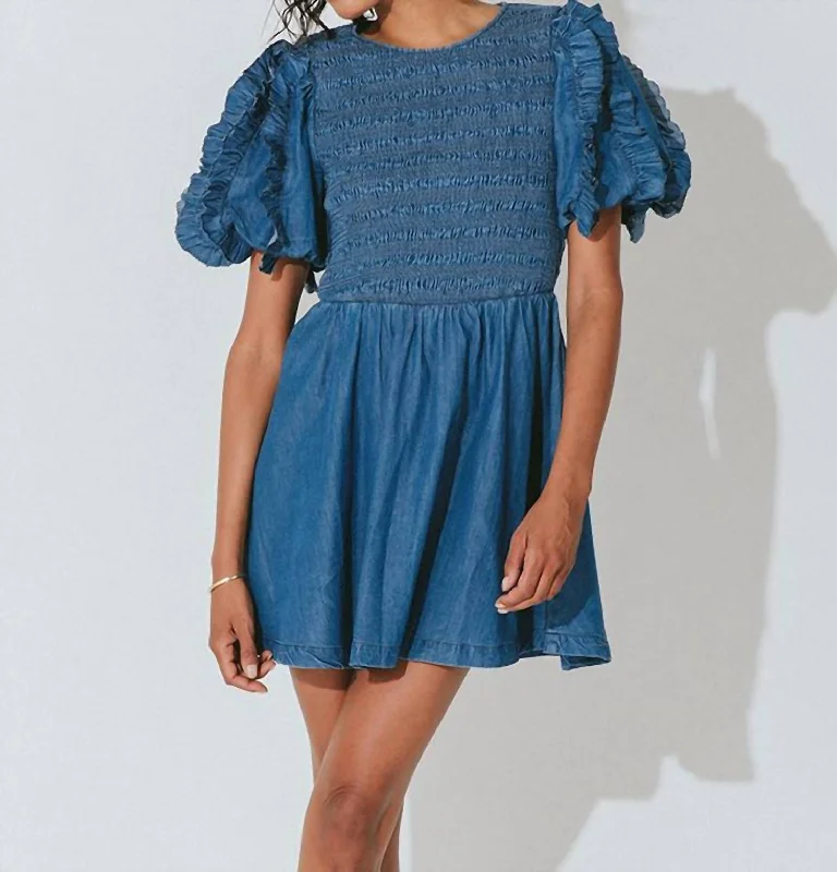 Mya Mini Dress In Classic Blue