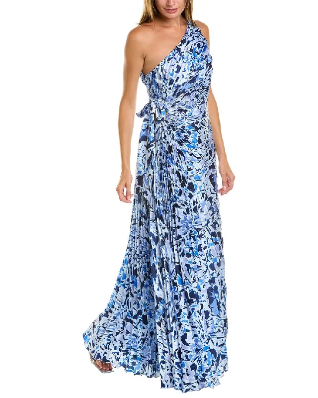 ML Monique Lhuillier One-Shoulder Gown