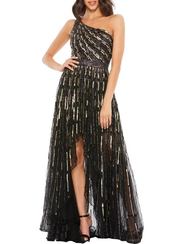 Womens Sequined Maxi Evening Dress