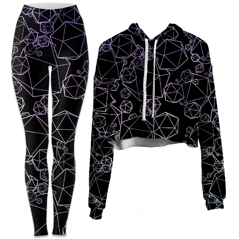 Icosahedron Madness Cold Crop Hoodie and Leggings Combo