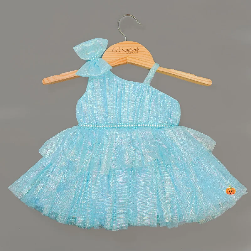 Purple & Turquoise Baby Frock for Girls