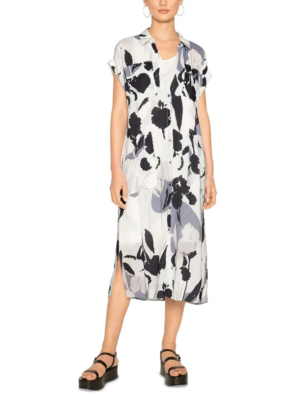 Womens Printed Long Shirtdress