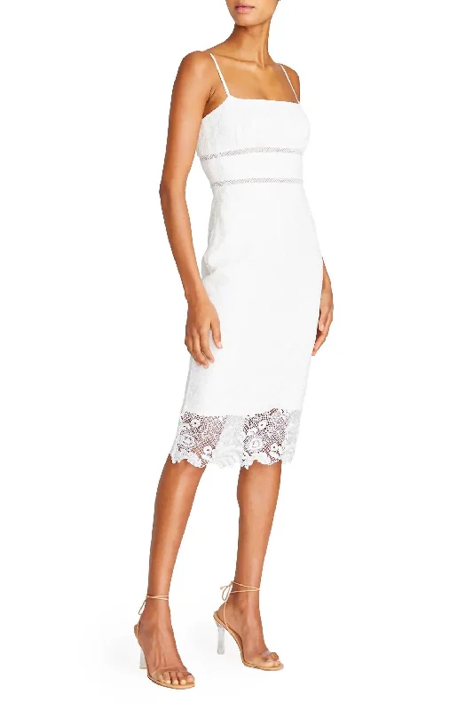 Lace Midi Dress In Ivory