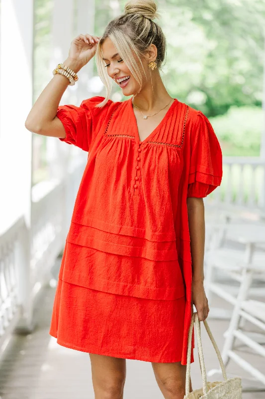 Designed For Joy Red Pleated Dress