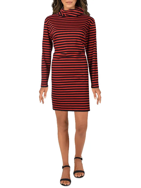 Womens Turtleneck Short Mini Dress