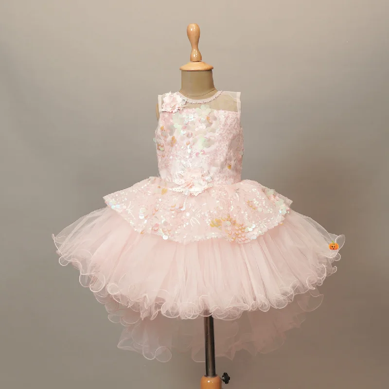 Pink High Low Baby Girls Frock