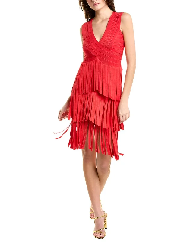 Herve Leger Fringed Midi Dress