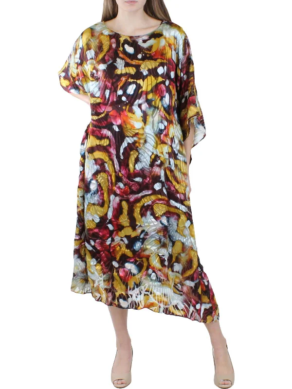 Maeve Womens Kaftan Printed Midi Dress