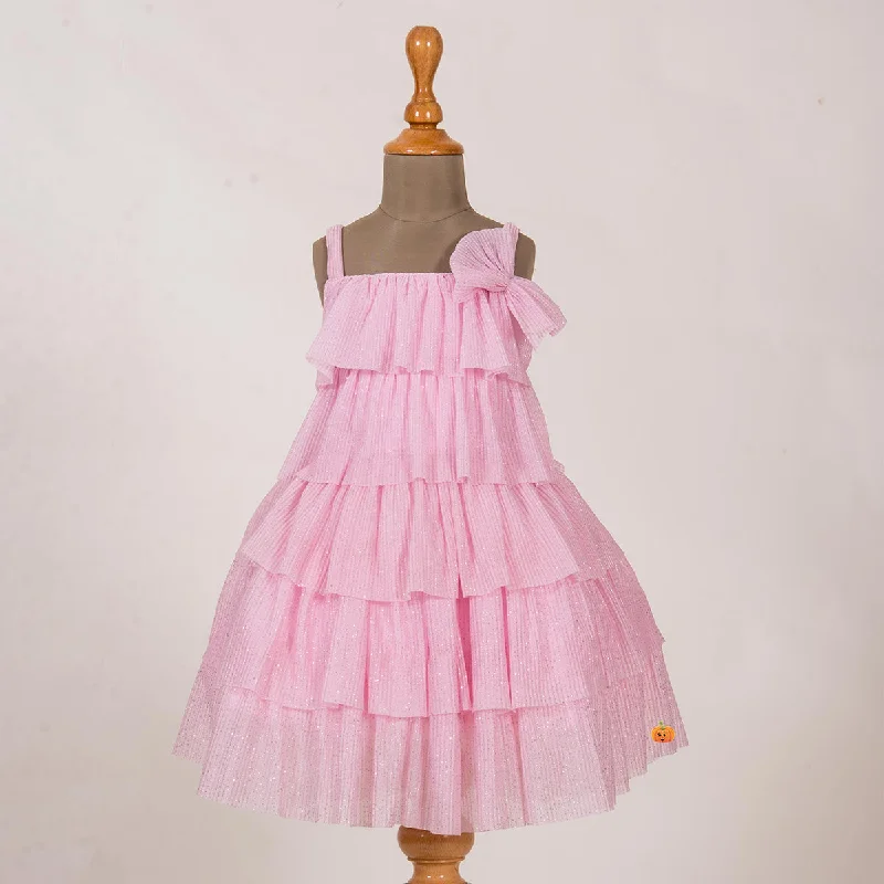 Pink Layered Frock for Girls