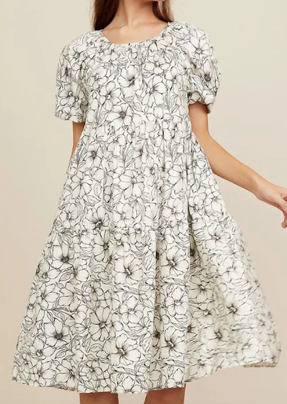 Audrey Dress in Etched Floral