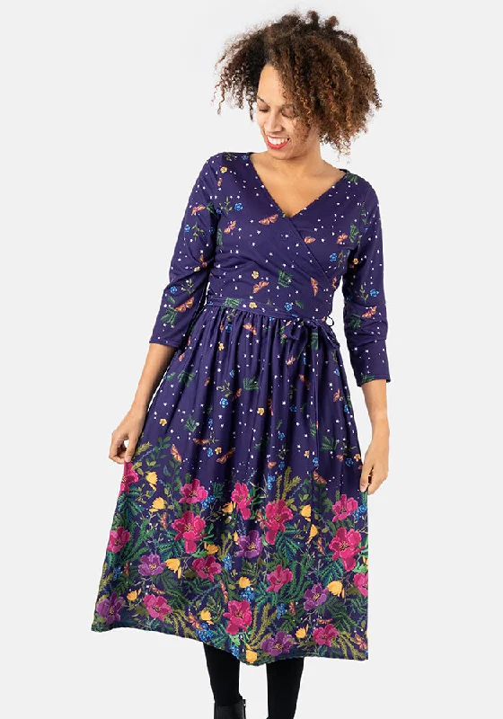 Ava Starlight Border Print Midi Dress