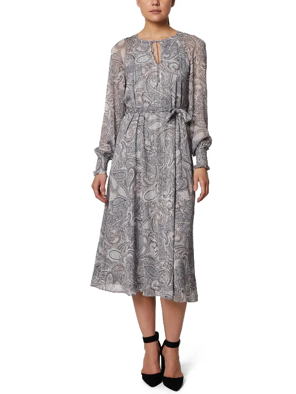 Womens Paisley Calf Midi Dress