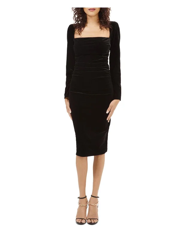 Virginia Womens Velvet Knee-Length Cocktail and Party Dress