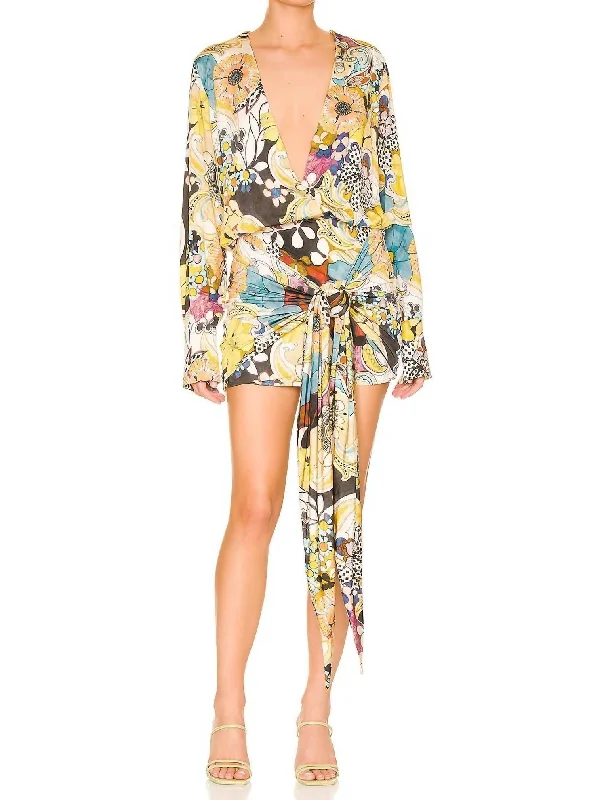 Monica Mini Dress in Floral Grove