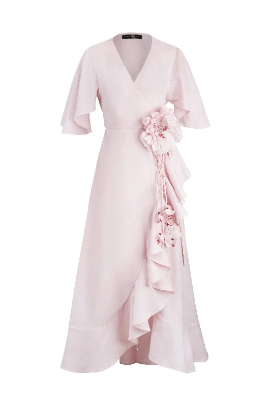 Gol Wrap Dress in Pink