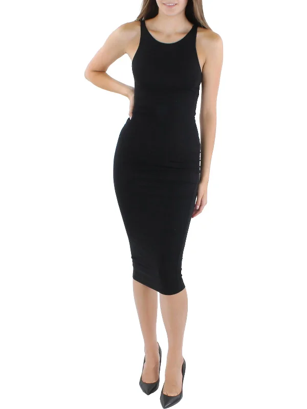 Womens Knit Cut-Out Midi Dress