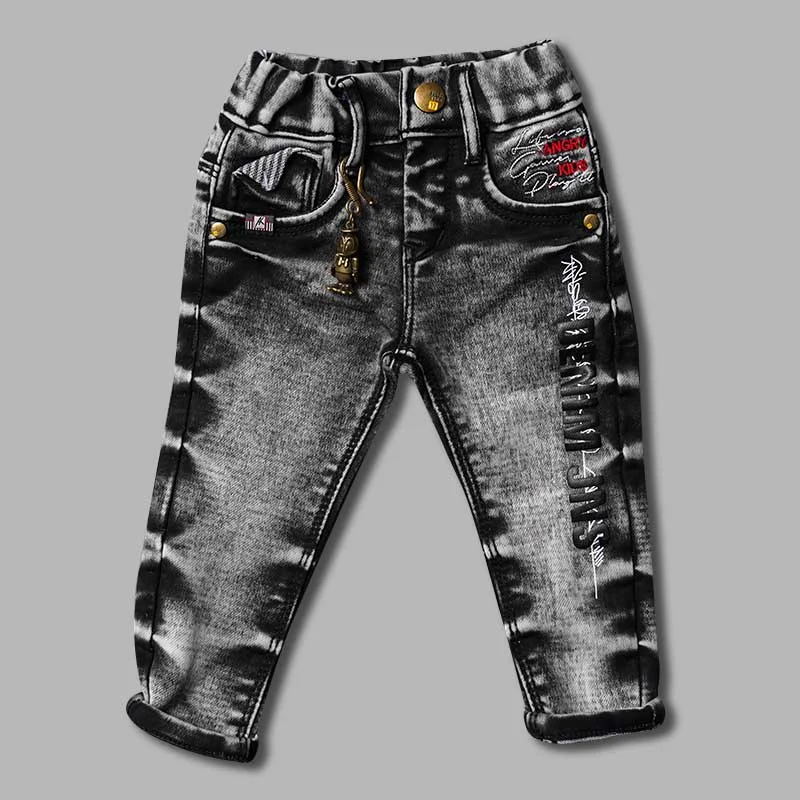 Elastic Waist Sheded Jeans for Boys