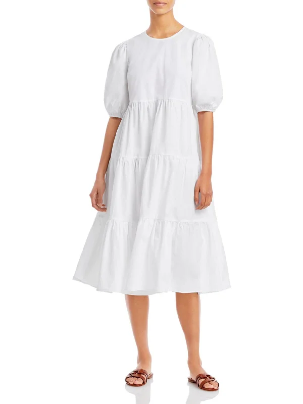 Womens Cotton Calf Midi Dress