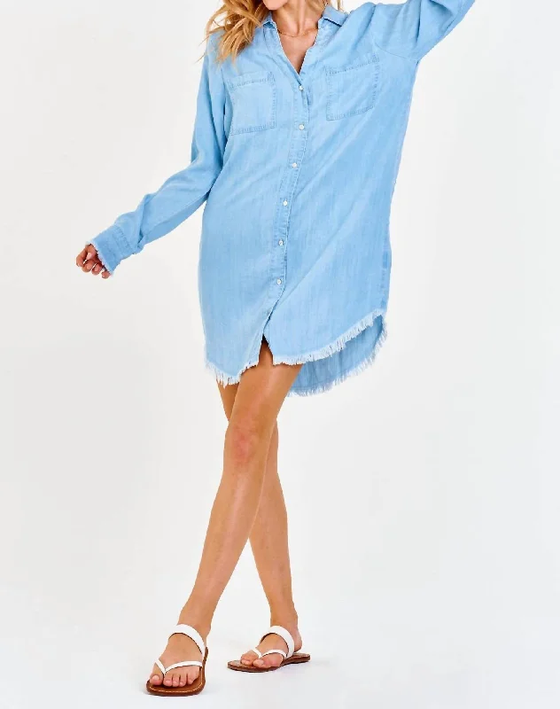 Avery Shirt Dress In Blue