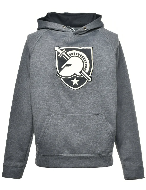 Grey Printed Hoodie - S