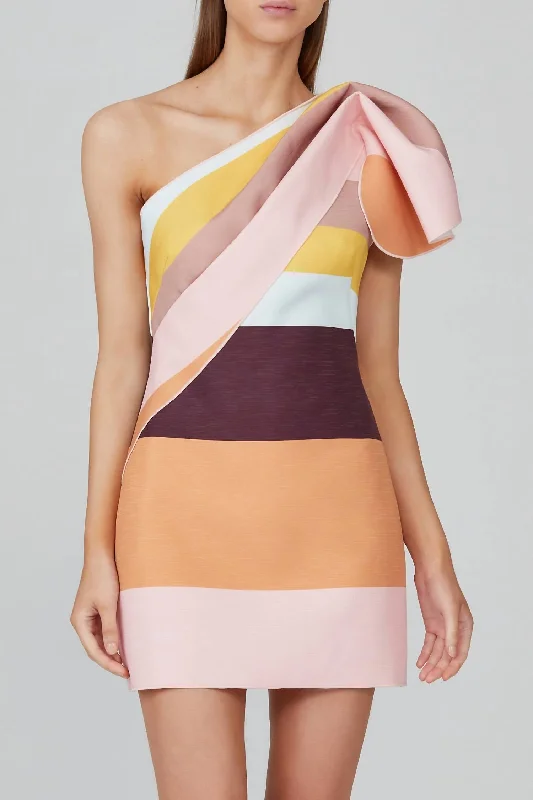 Parker Dress in Rainbow Stripe