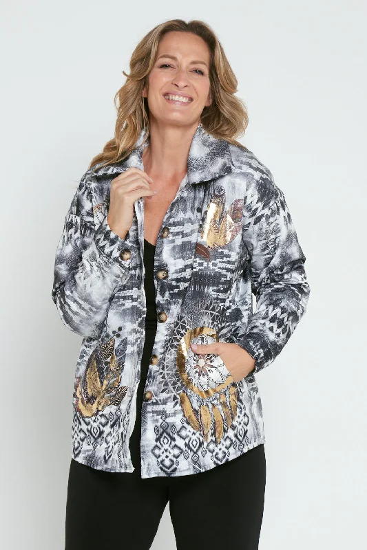 Elaine Quilted Jacket - Nero Gold Dream Catcher