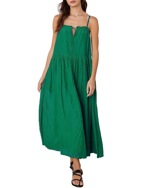 Farrah Womens Silk Blend Long Maxi Dress