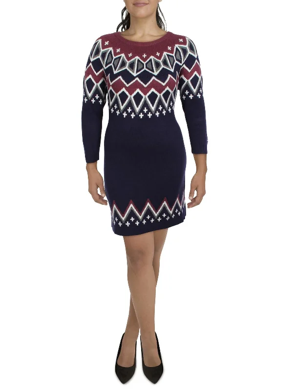 Womens Fair Isle Winter Sweaterdress