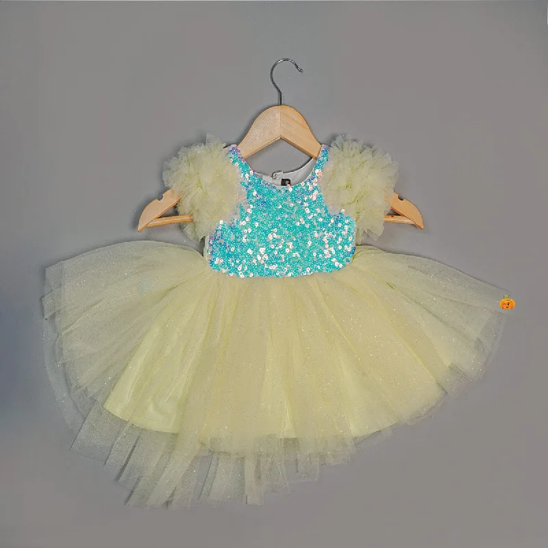 Girls Party Wear Frock with Fluffy Net