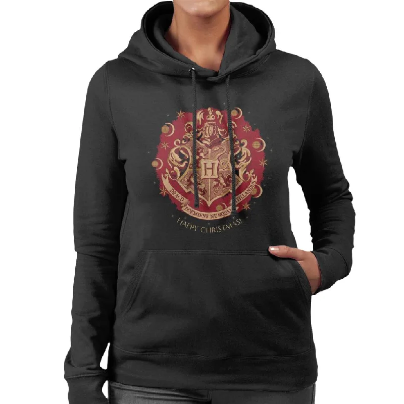 Harry Potter Christmas Hogwarts Crest Women's Hooded Sweatshirt