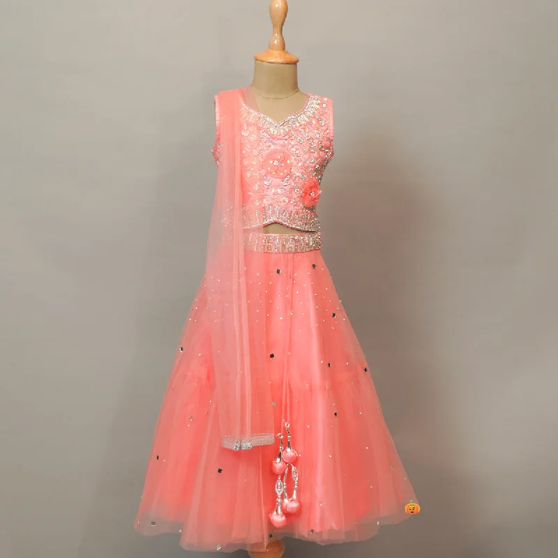 Pink Girls Lehenga Choli