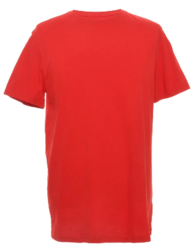 Red Plain T-shirt - M