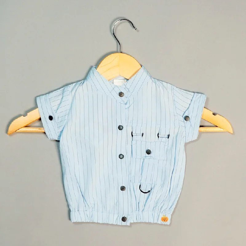 Stripes & Buttons Design Top for Kids