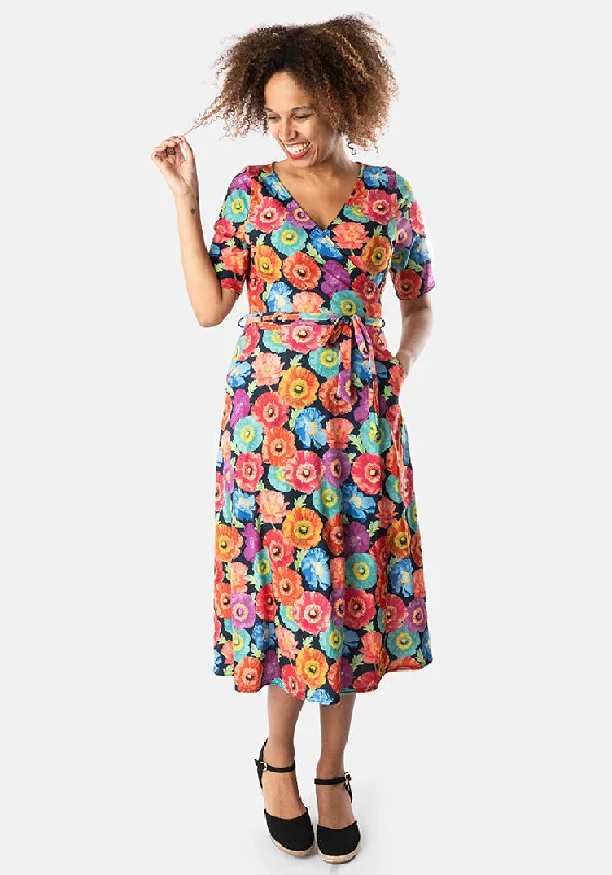 Ursula Flower Print Midi Dress