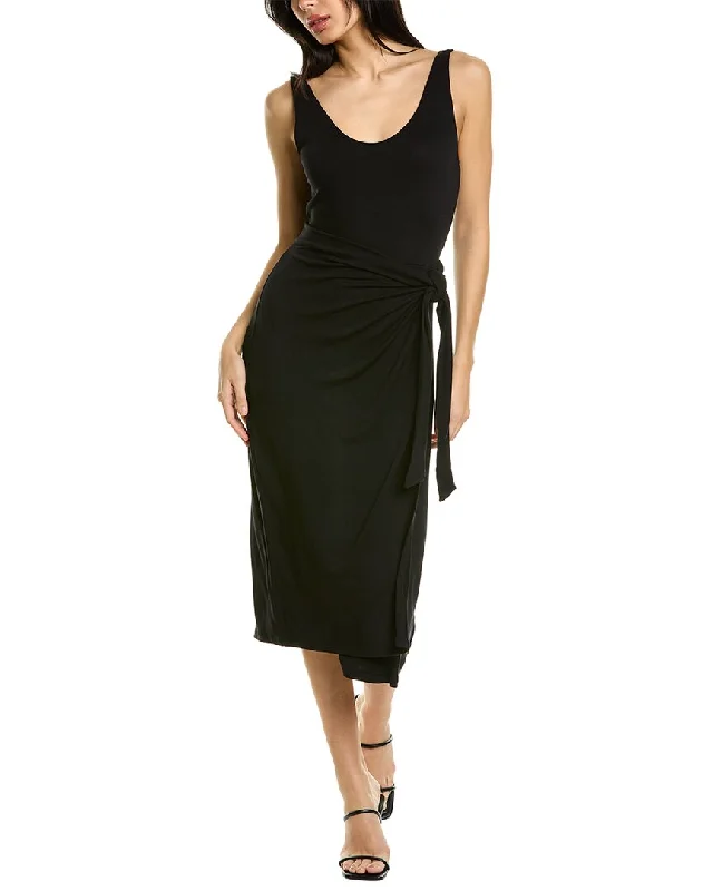 Vince Scoop Neck Wrap Dress